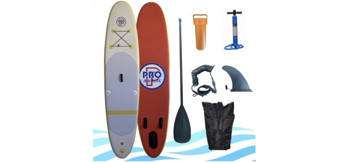 Cdiscount: Stand up Paddle gonflable PRO MARINE 305x76x12cm Blanc à 179,99€
