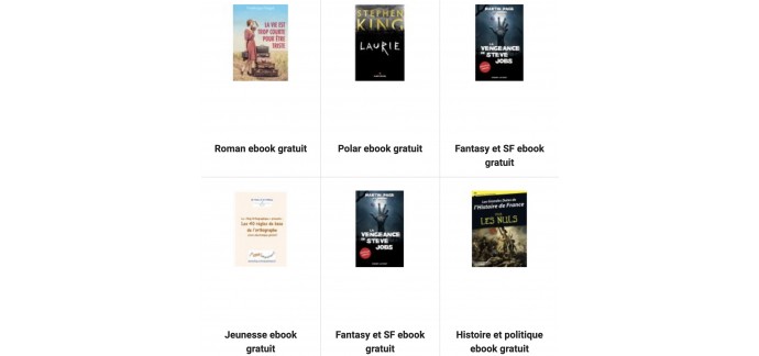 Fnac: Plus de 500 livres numériques au format ebooks gratuits à lire sur votre lisseuse électronique