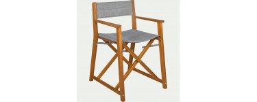 Alinéa: Chaise de jardin régisseur en acacia avec accoudoirs gris Alassio à 23,70€