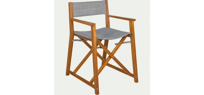 Alinéa: Chaise de jardin régisseur en acacia avec accoudoirs gris Alassio à 23,70€
