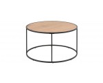 Miliboo: Table basse ronde bois et métal noir D80 cm TRESCA à 99,59€