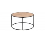 Miliboo: Table basse ronde bois et métal noir D80 cm TRESCA à 99,59€