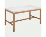 Alinéa: Table de repas rectangulaire bicolore blanche et bois - 6 places à 69€