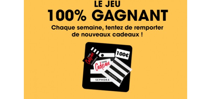 Sephora: 10 x 5 produits de soins Sephora et pleins d'autres lots à gagner