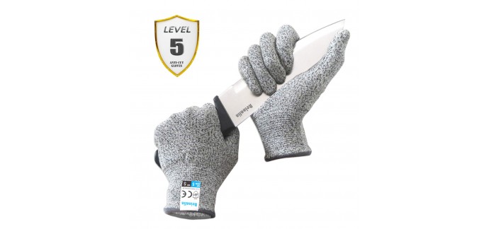 Amazon: Gants de Travail pour Cuisine anti-coupure RENALIN à 8,49€