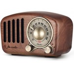 Amazon: Radio portable vintage en bois à 36,20€