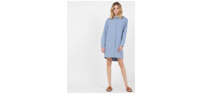 Place des Tendances: Robe chemise en coton day off, couleur jean delave – 43,60€ au lieu de 109€