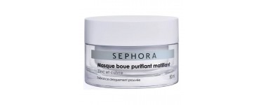 Sephora: Masque boue purifiant et matifiant Sephora collection à 7,49€ au lieu de 14,99€
