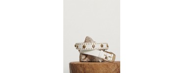 Sandro Paris: Ceinture ornee de rivets blanc et dore à  72,50€ au lieu de 145€