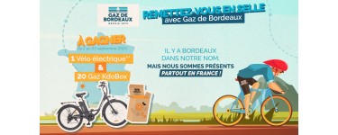 Gaz de Bordeaux: 1 vélo électrique ou 20 coffrets "KdoBox" à gagner