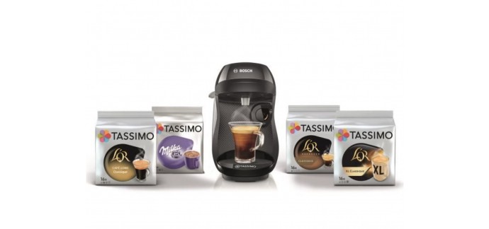 Cdiscount: Machine à café BOSCH TAS1002C3 Tassimo Happy + 4 packs de T-Discs + -10€ sur les T-discs à 29,99€