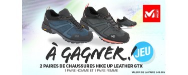 Ekosport: 1 paire de chaussures homme Millet et 1 paire de chaussures femme Millet à gagner