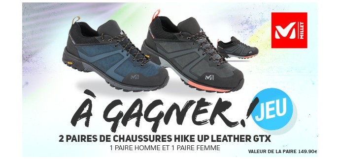 Ekosport: 1 paire de chaussures homme Millet et 1 paire de chaussures femme Millet à gagner