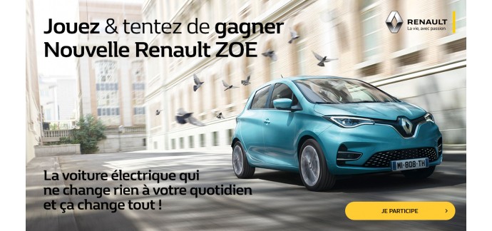 Renault: 1 voiture modèle Renault ZOE Intens R110, batteries incluses à gagner