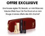 Yves Saint Laurent Beauté: Une trousse siglée YSL Beauté, 1 mini mascara et un mini rouge à lèvres offerts dès 60€ d'achat