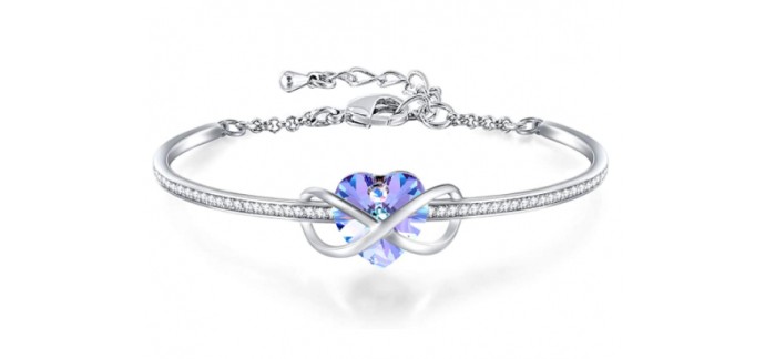 Amazon: Bracelet réglable en argent pour femme avec cristaux Swarovski à 16,99€
