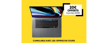 Fnac: [Adhérents] 20 € offerts tous les 200 € d’achat sur les MacBook, iMac et iPad