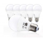 Amazon: [Membres Prime] Lot de 5 ampoules LED E27 9W 230V à 7,59€