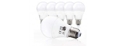 Amazon: [Membres Prime] Lot de 5 ampoules LED E27 9W 230V à 7,59€