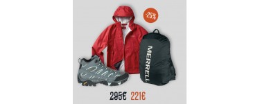Merrell: -25% sur une 1 paire de chaussures de randonnée Moab 2 Mid GTX + 1 veste + 1 housse de pluie