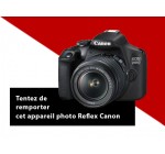 Rakuten: 1 appareil photo Reflex Canon EOS 2000D Noir + Objectif EF-S 18-55 mm à gagner