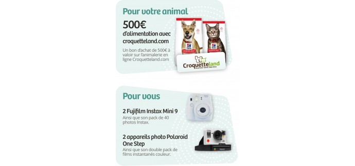 Yummypets: 1 bon d'achat Croquetteland de 500€ et 4 appareils photo à gagner