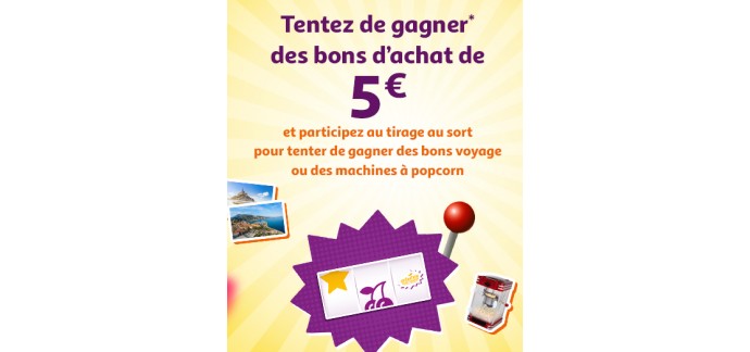 Auchan: 2 bons d'achat Auchan Voyage de 1000€ et 5 machines à pop-corn à gagner