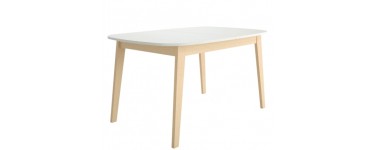 BUT: Table L.140/170 avec allonge AUDRA Blanc/hêtre à 176,55€