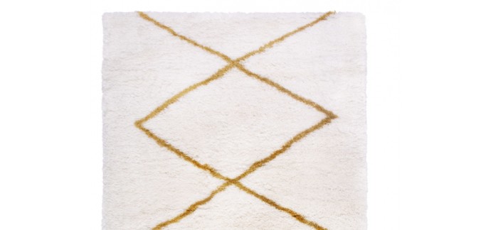 BUT: Tapis HOME Blanc/jaune 150x200cm à 69,99€