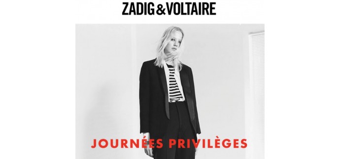 Zadig & Voltaire: Jusqu'à -40% sur une sélection de la collection automne-hiver pendant les journées privilèges