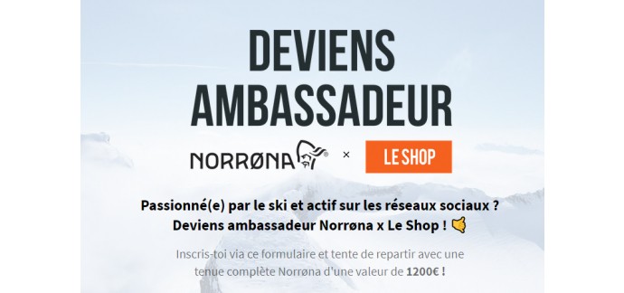 Private Sport Shop: 1 statut d'ambassadeur chez Norrona avec 1 veste de ski + 1 pantalon + 1 polaire Norrona à gagner