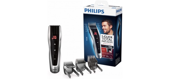 Amazon: Tondeuse cheveux Philips HC7460/15 Series 7000 avec sabots motorisés à 29,99€