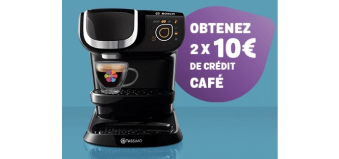 Tassimo: Recevez 2 x 10 € de crédit café en enregistrant votre machine à café