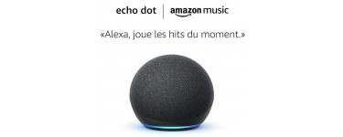 Amazon: [Prime] Enceinte connectée Echo Dot 4e gen + 6 mois d'abonnement à Amazon Music Unlimited à 59,99€