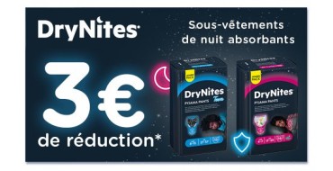 DryNites: Bon de réduction à imprimer de 3€ sur les sous-vêtements de nuit et les alèses absorbantes