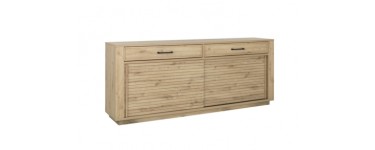 BUT: Buffet 2 tiroirs/ 2 portes Estran imitation chêne artisan LINEA NATURA à 525,99€