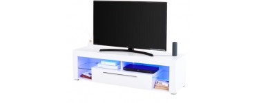 BUT: Meuble TV avec led intégrée GOAL Blanc brillant à 179,99€