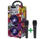 Amazon: Enceinte karaoke bluetooth portable DYNASONIC avec 2 microphones à 32,90€ 