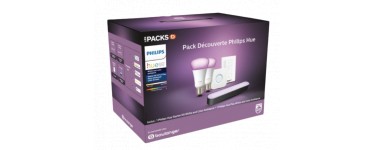 Boulanger: Pack Philips Pack exclu Démarrage E27 W&C+Hue play à 159,89€