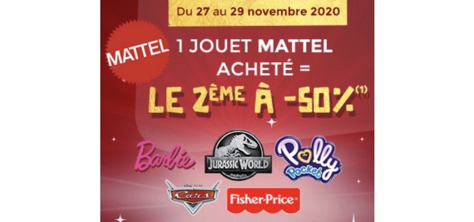 PicWicToys: 1 jouet Mattel acheté = -50% sur le 2ème