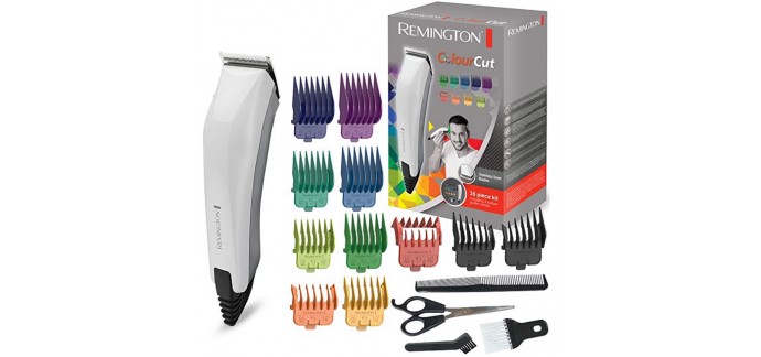 Amazon: Coffret tondeuse à cheveux Remington ColorCut HC5035 avec 11 sabots à 19,99€