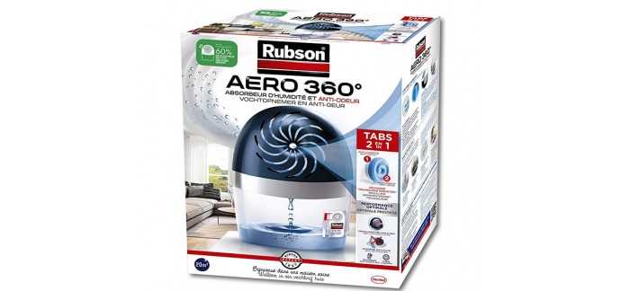 Amazon: Déshumidificateur d'air pour la maison Rubson AERO 360º inclus 1 recharge à 14,90€