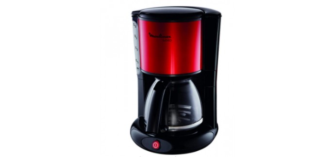 Amazon: Cafetières filtre SUBITO rouge 10/15 Tasses Moulinex FG360D11 à 31,99€