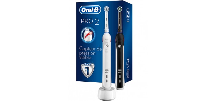 Amazon: Brosse à Dents Électrique Rechargeable Braun Oral-B Pro 2 - 2900 à 36,99€