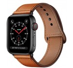 Amazon: Barcelet montre en cuir Qeei compatible Apple Watch à 19,24€