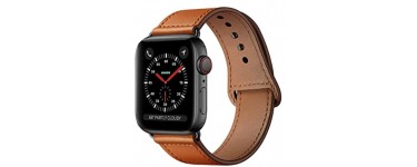 Amazon: Barcelet montre en cuir Qeei compatible Apple Watch à 19,24€