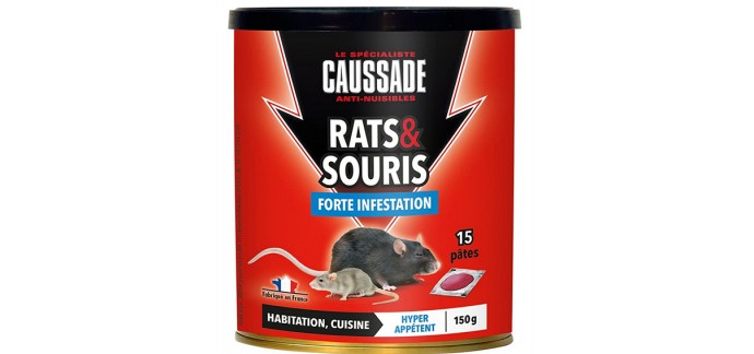 Amazon: 15 Pâtes Appât prêt à l'emploi Caussade CARSPT150 Rats & Souris à 8€