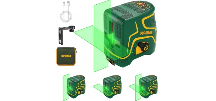 Amazon: Niveau Laser TECCPO avec chargement USB à 58,99€