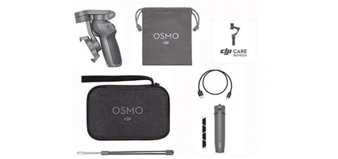 Amazon: Kit Stabilisateur de Cardan 3 Axes avec Care Refresh DJI Osmo Mobile 3 Prime Combo à 95€