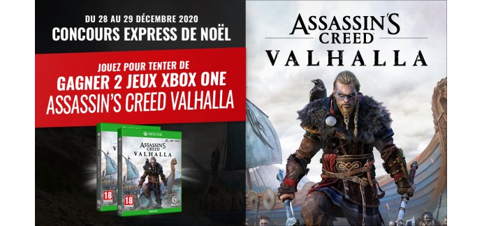 Jeux Vidéo and Co: 2 jeux vidéo Xbox One "Assassin’s Creed Valhalla" à gagner